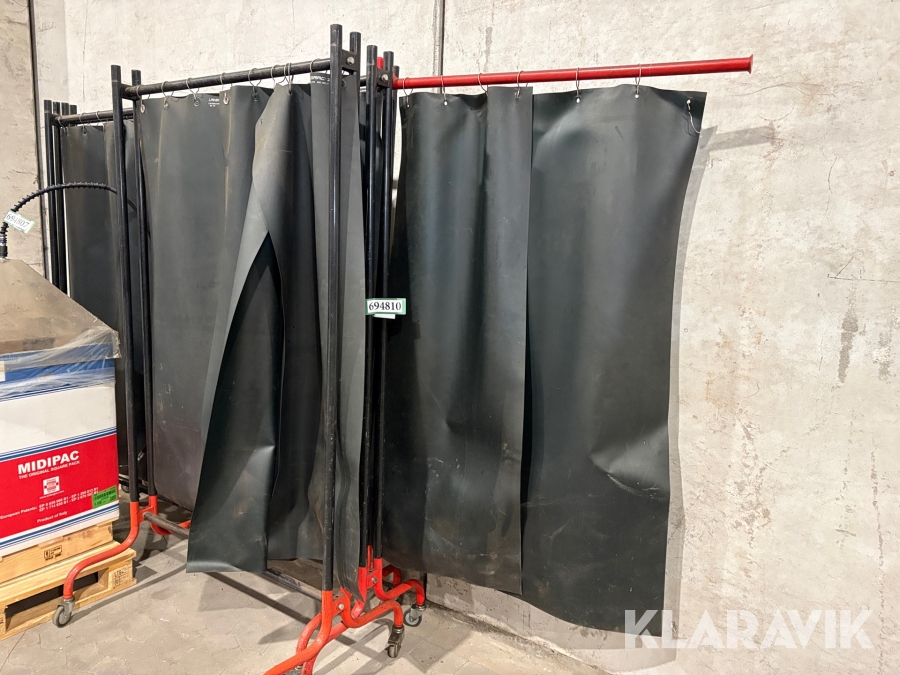 Svejseforhæng på hjul 3 styk