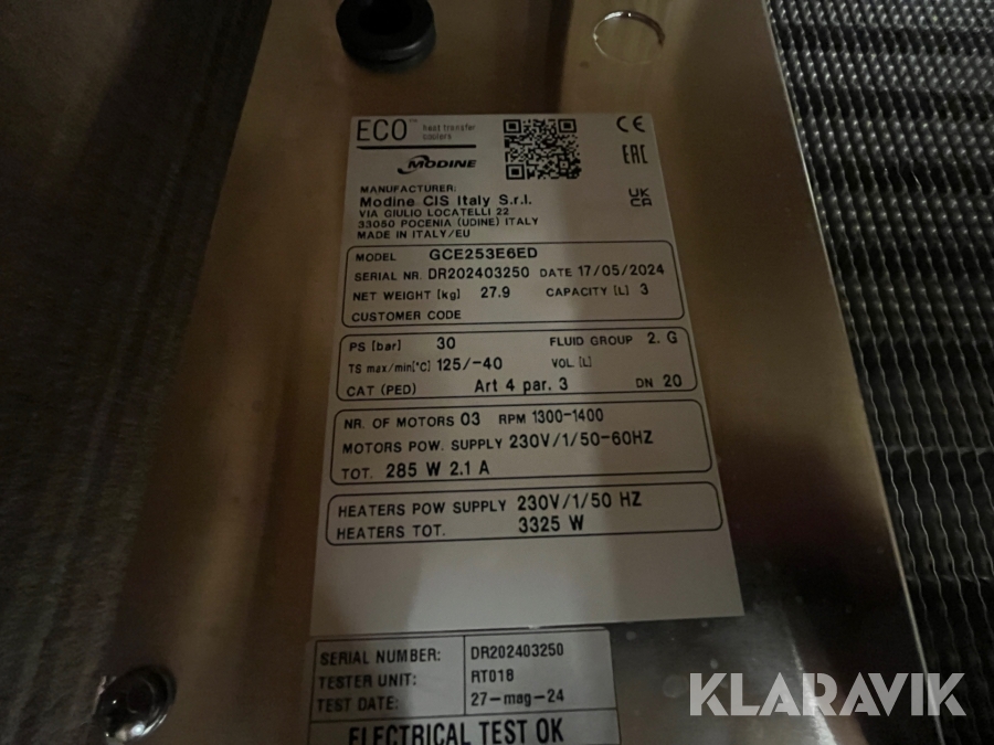 Fordamper Modine Gce 253e6 ed, Rebild, Klaravik auktioner