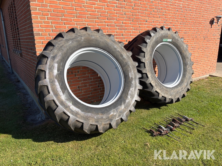 Tvillingehjul Michelin 650/65R38 2 styk + 8 spænder