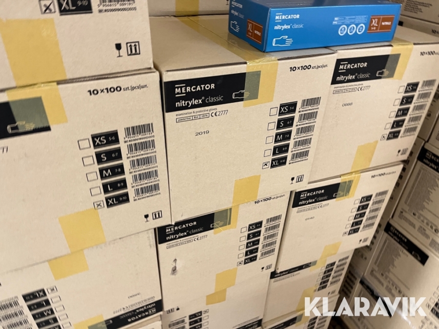 Nitrilhandsker Mercator Nitrylex Classic størrelse XL - 10 kasser
