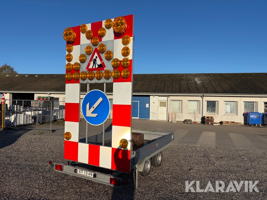 Skiltevogn Phv Trailer 2 aksler 750kg