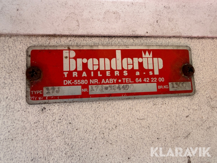 Cargotrailer Brenderup 1300kg - med bremser