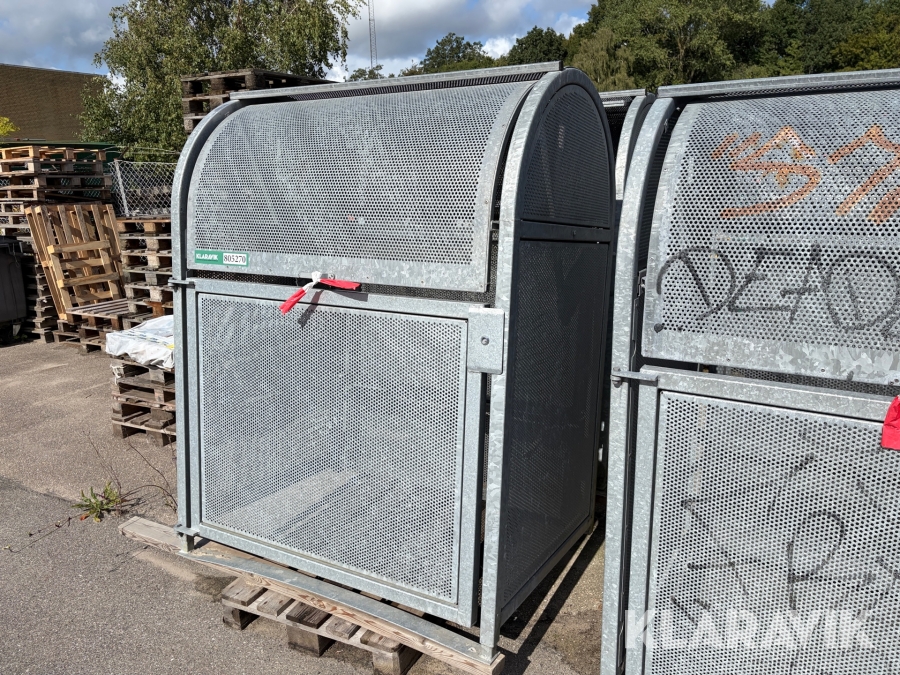 Containerskjul galvaniseret med låge og lås 1 Styk