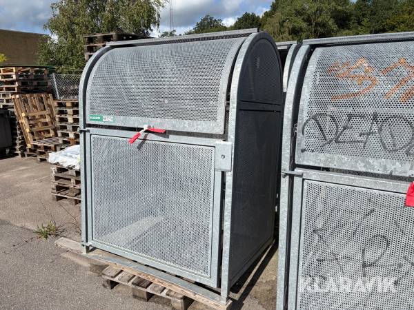 Containerskjul galvaniseret med låge og lås 1 Styk