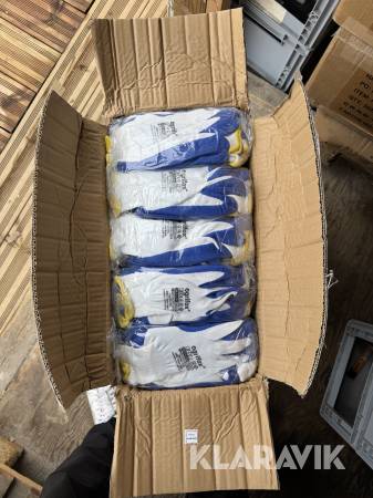 Arbejdshandsker Ogrifox blå/hvid 1 kasse (240 par)