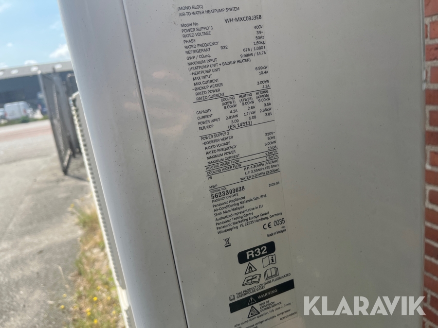 Varmepumpe Panasonic WH-MXC09J3E8