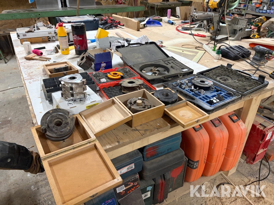 Stort lot fræsetilbehør til stationær fræser