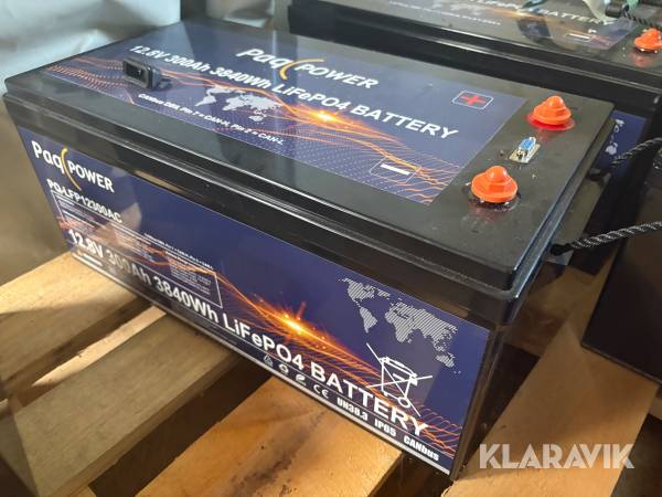 Batteri Paq Power 12,8V 300 Ah 3840 Wh LiFePO4 1 styk