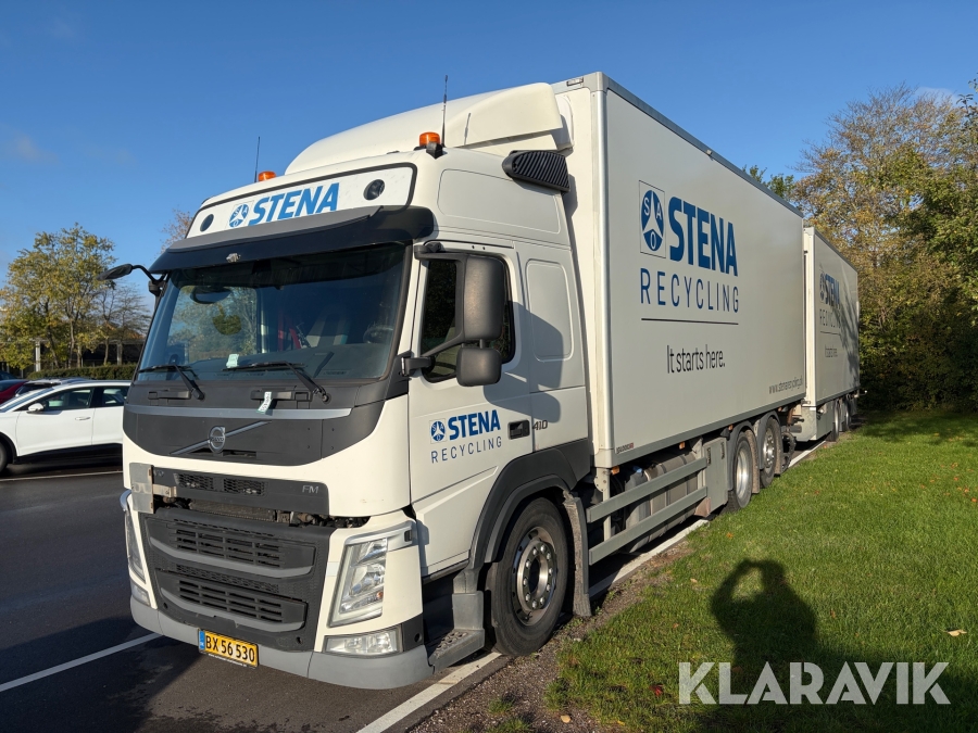 Lastbil Volvo FM 410 med MTDK kærre, kasse og lift