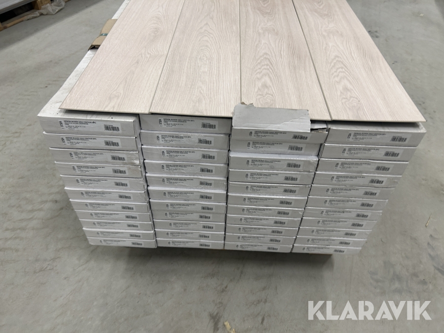 Gulv Design Boden VE44 Eiche Kalmar cremehvid SPC-gulv cirka 115 m²