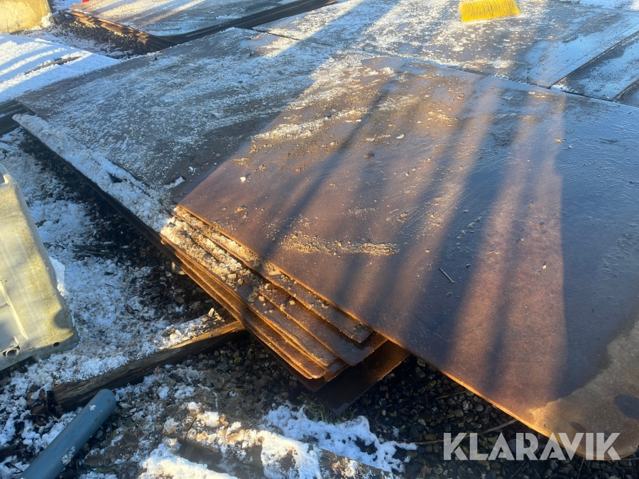 Stål-køreplader 2x3 (3,7) meter flere tykkelser 10 stk