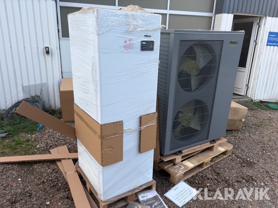 Varmepumpe Milton Luft/vand 15 kw udvendig og indvendig del