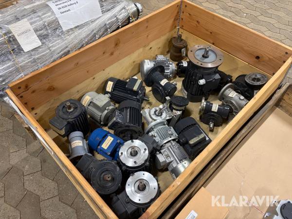 Elmotorer og gearmotorer/gearkasser 21 styk