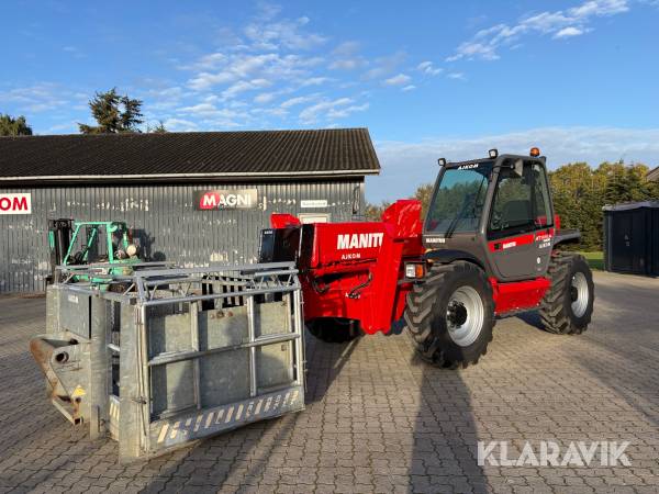 Teleskoplæsser Manitou MT1440 med kurv og Pallegafler