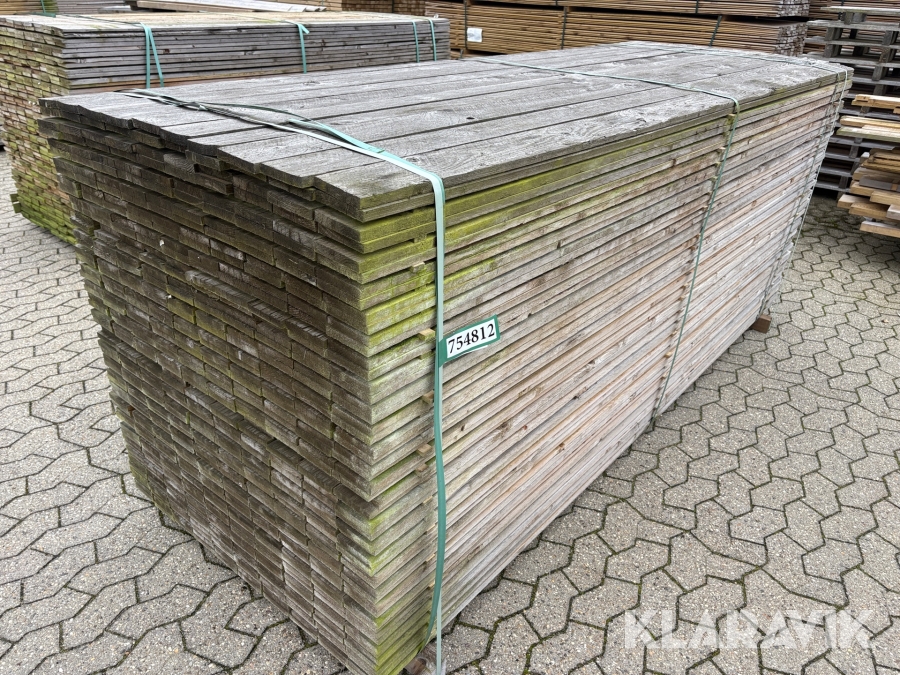 Trykimprægnerede brædder Fyr Sekstra, 16 × 100 × 2700 mm, 520 styk