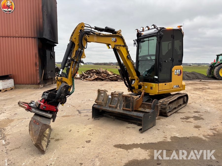 Gravemaskine CATERPILLAR 302.7CR 3D styring og tilbehør