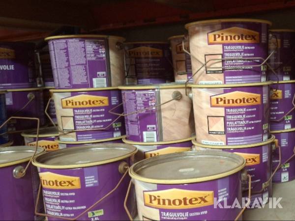 Trægulv olie Pinotex 2.5L ca 50 spande