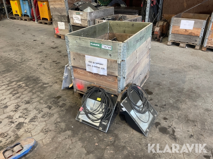 Stort Lot af Arbejdslys projektør 13 styk