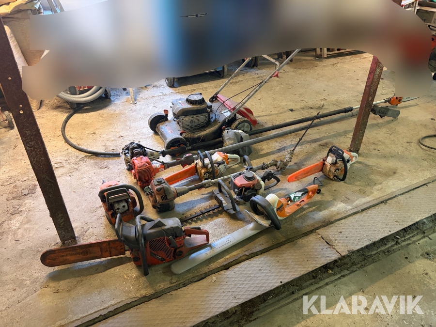 Blandet lot have- og skovredskaber 10 styk