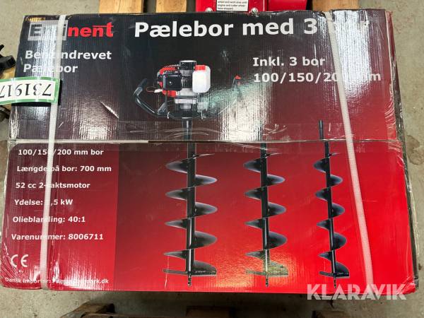 Pælebor Eminent Benzindrevet pælebor med 3 bor