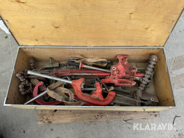 Kasse med rørskærer udstyr Ridgid