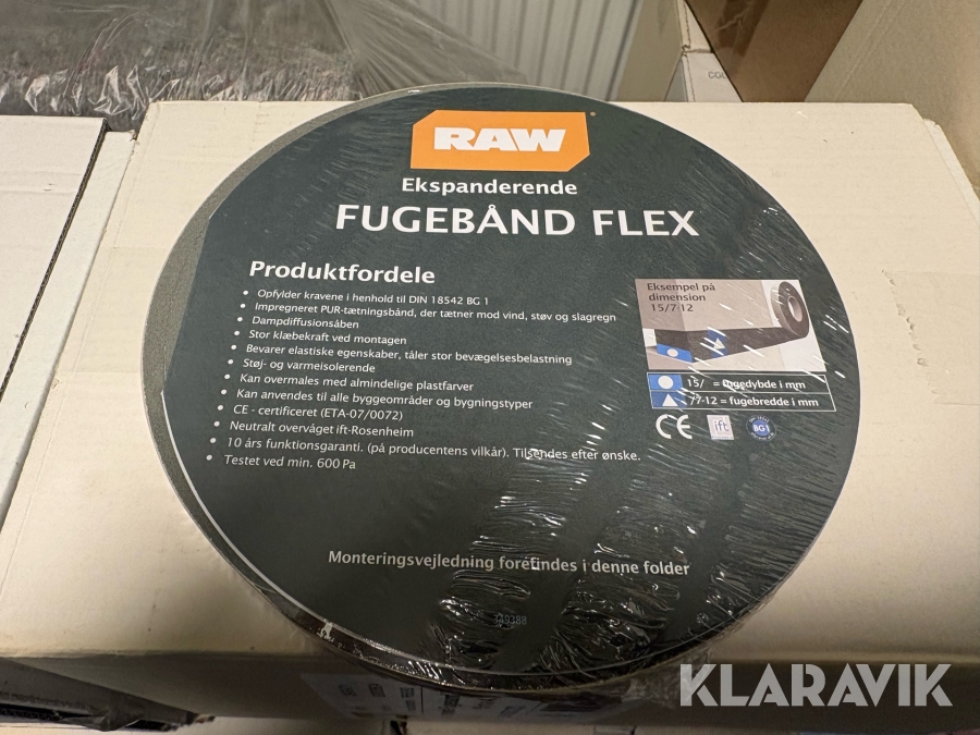 Fugebånd 5kasser af 15 ruller i alt 75ruller Raw