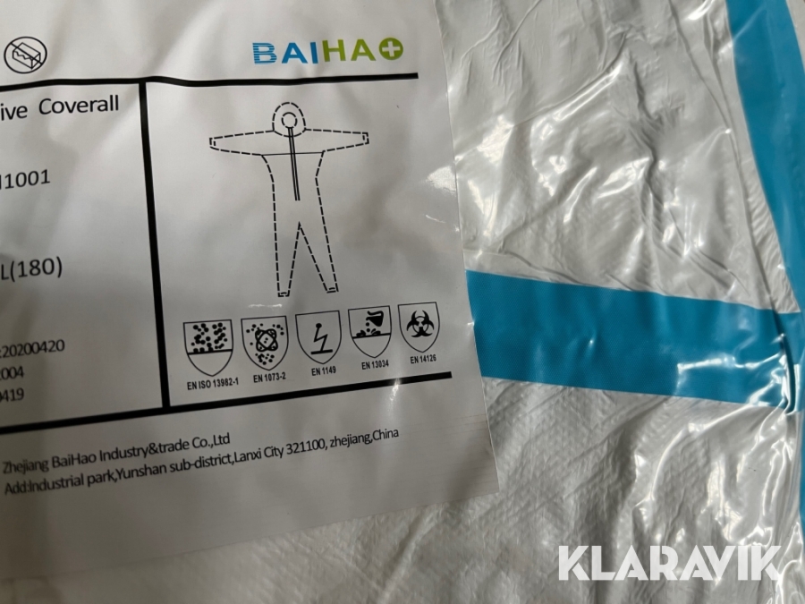 Heldragter 1 Palle Baiha Protective en Palle 10 kasser i alt 500styk str XXL