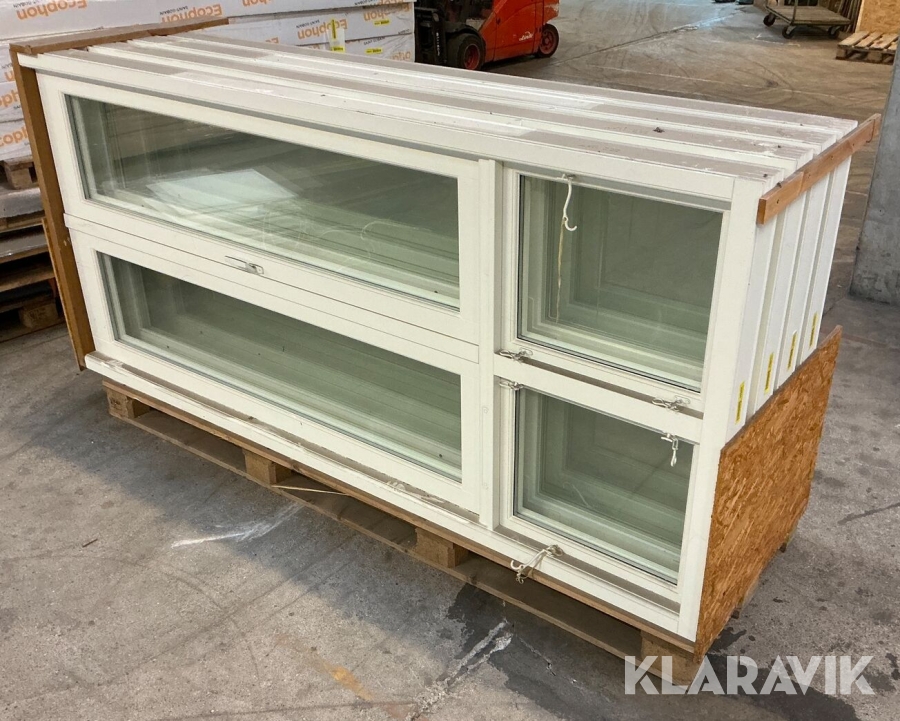 Terrasseparti dør 11 styk med koblet ramme 