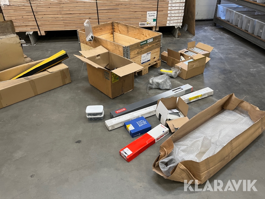 Blandet byggematerialer Velux/Swisspearl/Lindab/icopal blandet lot