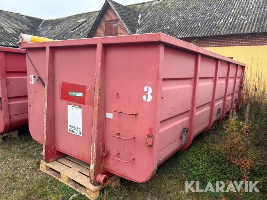 Ladcontainer åben Miljø-Art 20 fod med rullepresenning Micodan korntæt