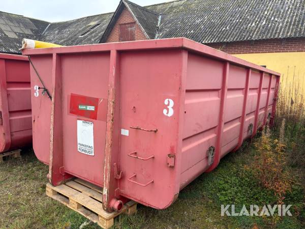 Ladcontainer åben Miljø-Art 20 fod med rullepresenning Micodan korntæt