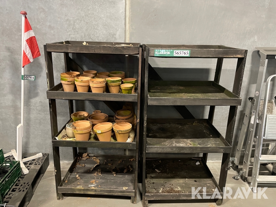 Reoler med krukker 2 stk