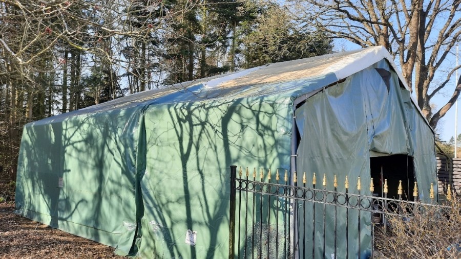 Telt hal til hurtig nedtagning