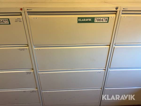 Arkivskabe med lås 4 styk