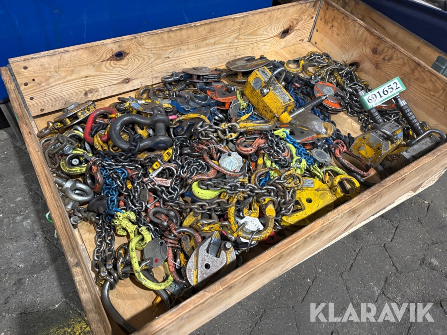 Diverse løfte- kæder, og -magneter