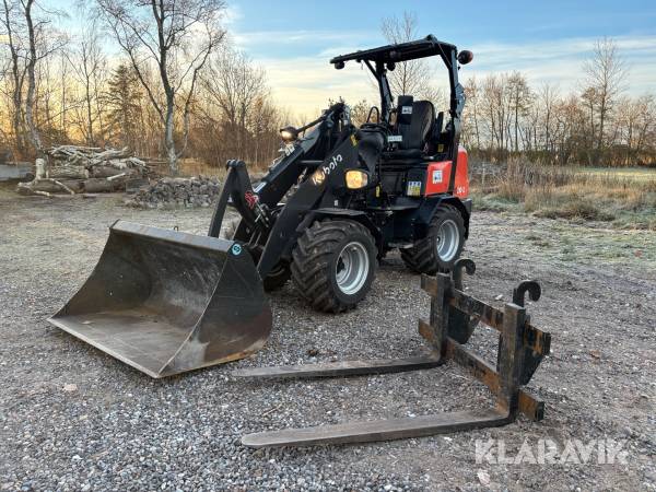 Minilæsser Kubota RT210-2 med tilbehør