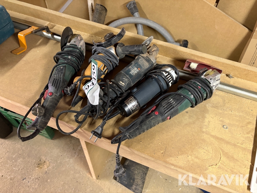 Lot med vinkelslibere Parkside, Falke, Black&Decker - 5 enheder