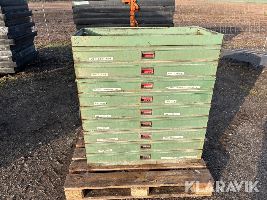 Værkstedsreol med skuffer