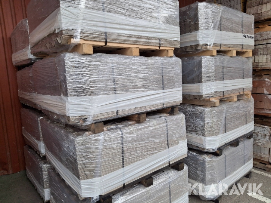 Tagplader eternit grå b6 plader Hul/hjørne- 200 styk