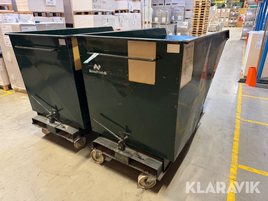 Vippecontainer 1000liter 2 styk