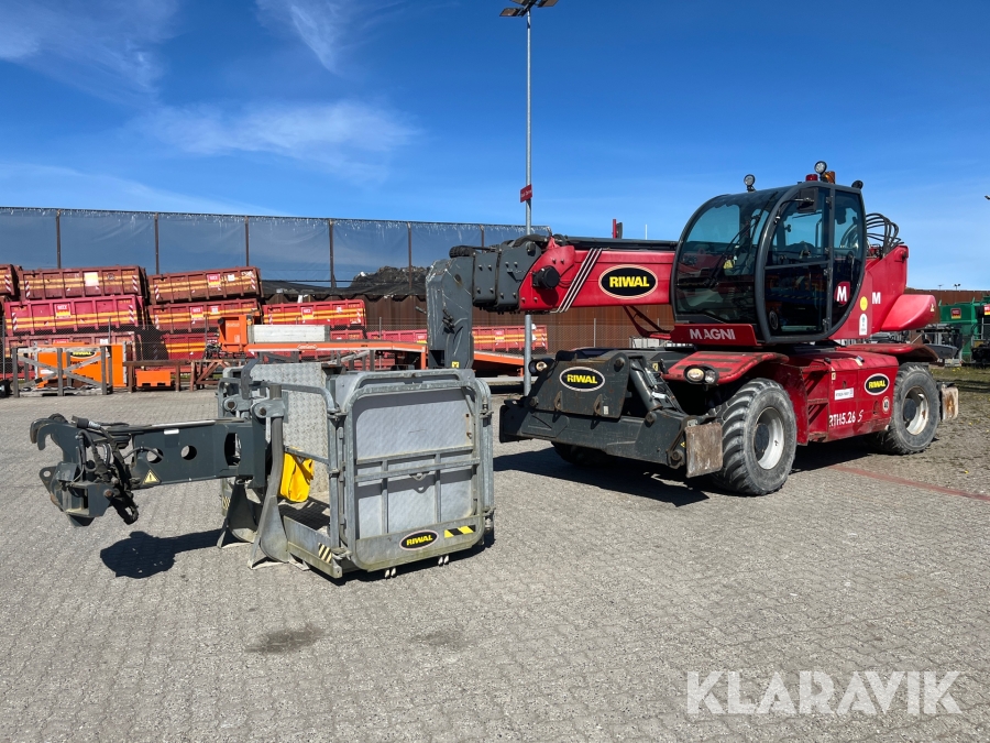 Rotations Teleskoplæsser Magni RTH5.26 S med kranspil mandskabskurv gafler kranarm