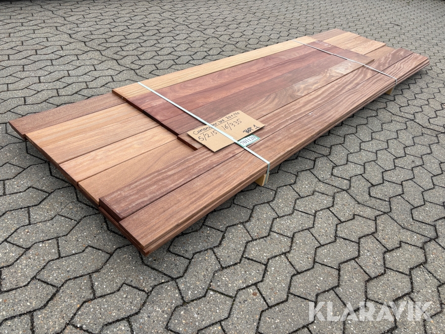 Cumaru terrassebrædder - 20x140mm -  blandet længder - 21 styks