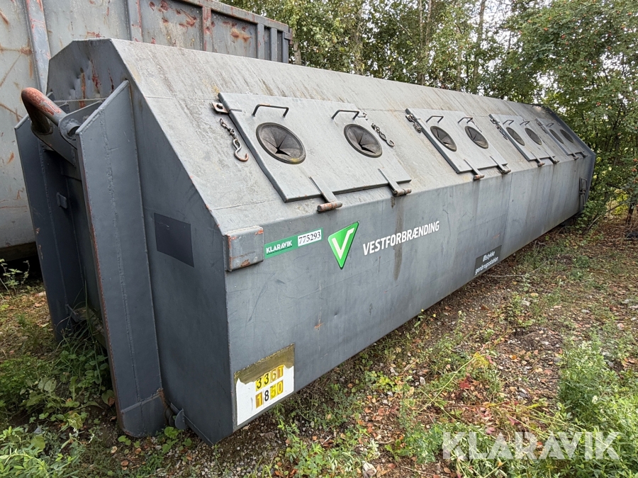Stålcontainer med indkastluger