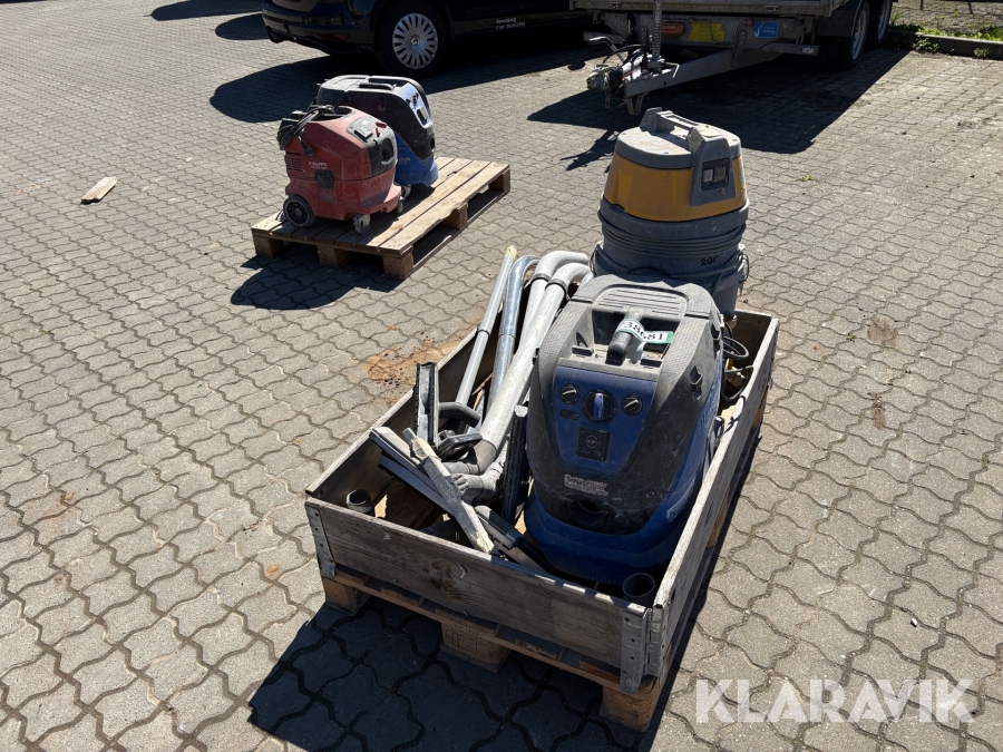 Industristøvsugere Nilfisk, Hilti, V.Brøndum - 4 enheder