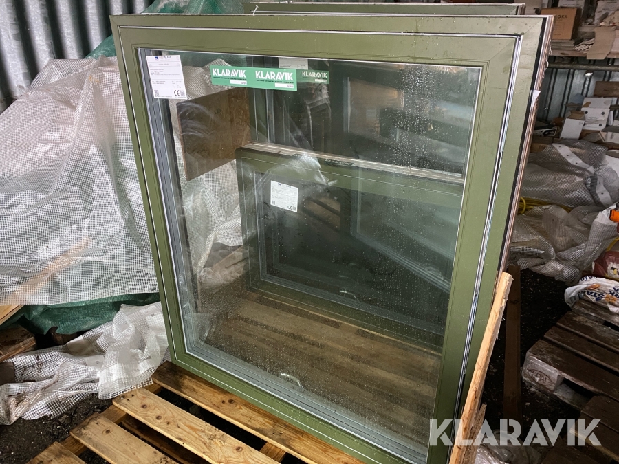 Vinduer 105,5 x 134 cm Hvid Bjerg Vinduer Alu træ 3 lagsglas 2 stk