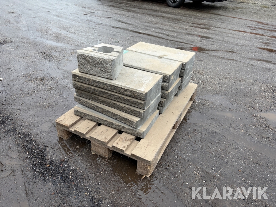 Topplade til støttemur 15 styk