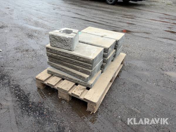 Topplade til støttemur 15 styk