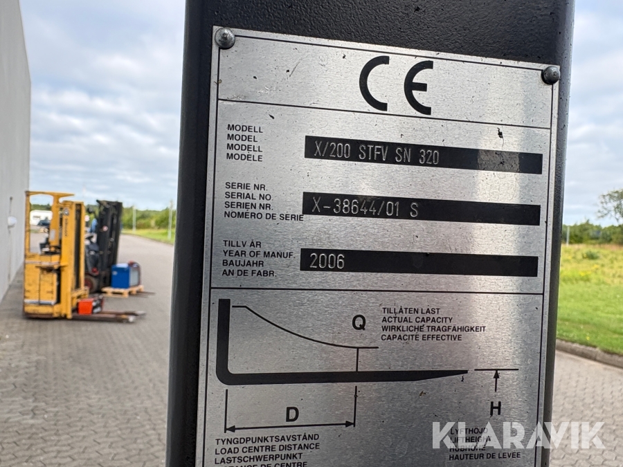Truck / sideloader Atlet X/200 STFV SN 320 - med ekstra lange gaffler