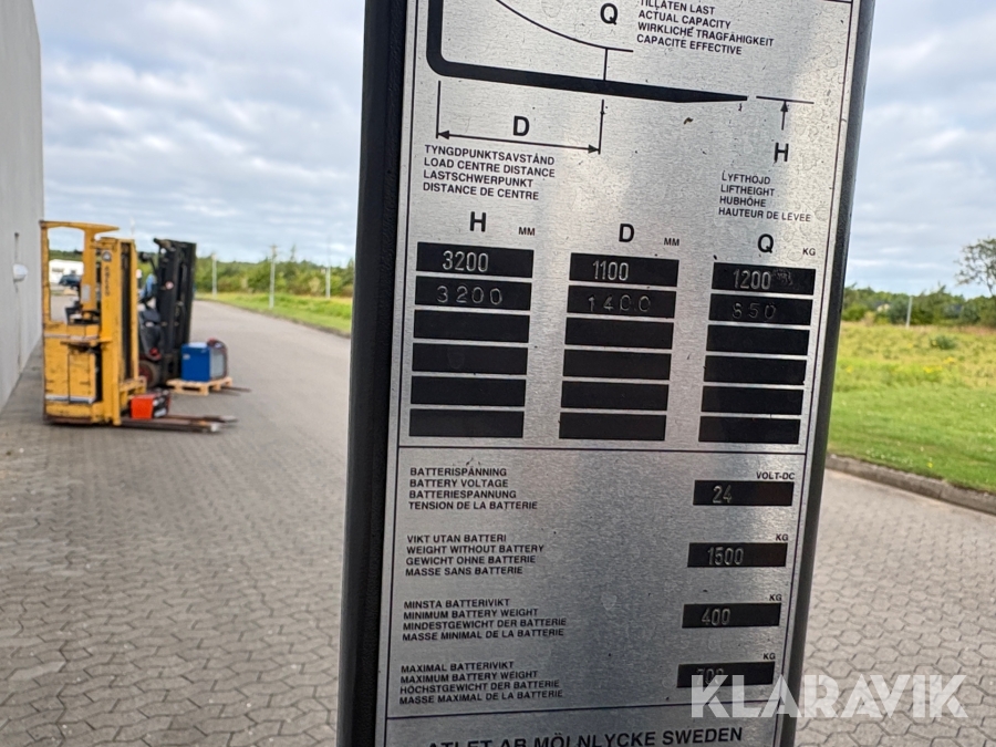 Truck / sideloader Atlet X/200 STFV SN 320 - med ekstra lange gaffler