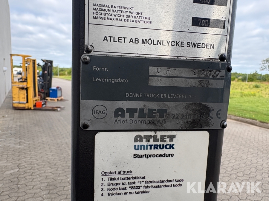 Truck / sideloader Atlet X/200 STFV SN 320 - med ekstra lange gaffler